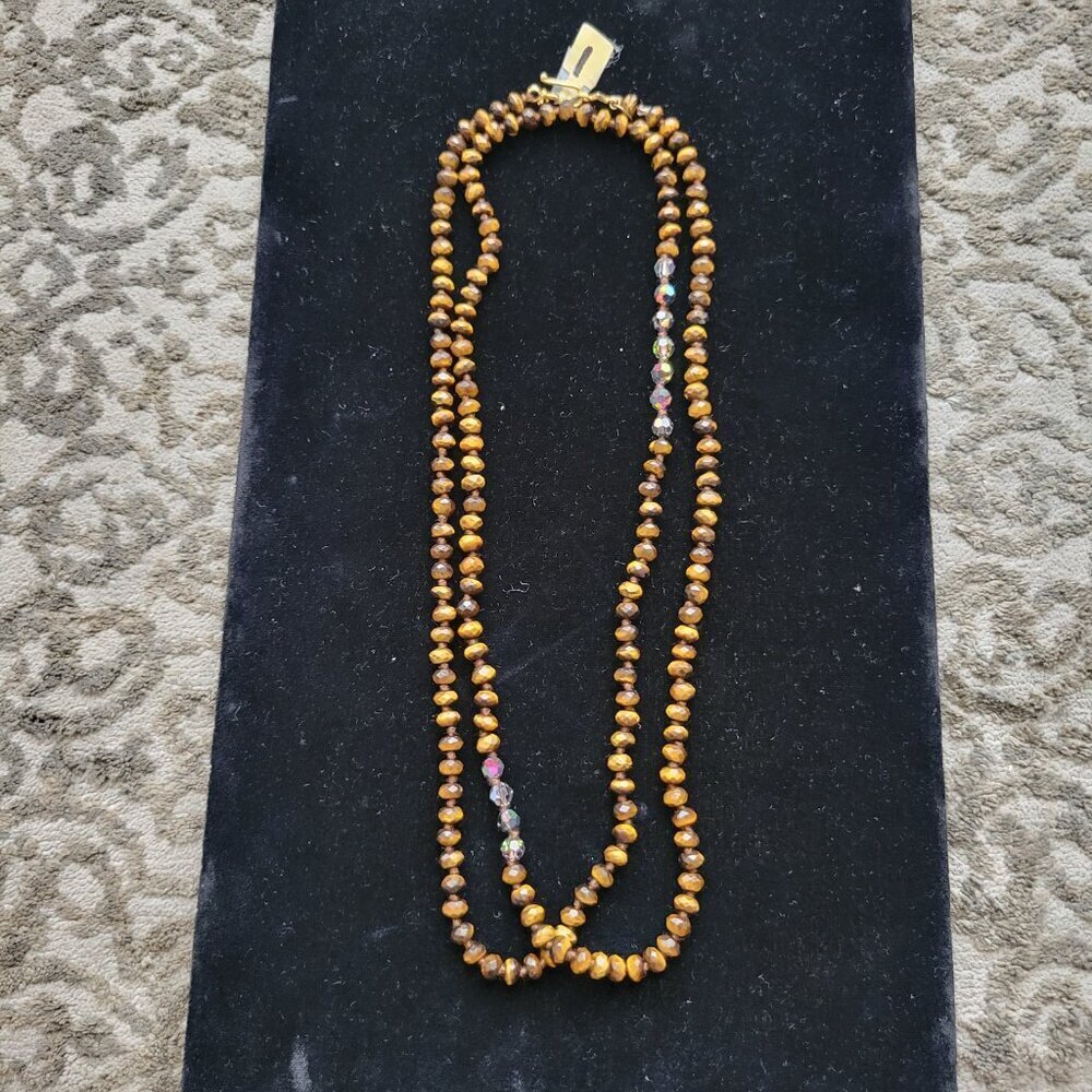 *NWT* Chan Luu Double Wrap Necklace with Tiger-eye Colored Beads Necklace - Picture 6 of 14